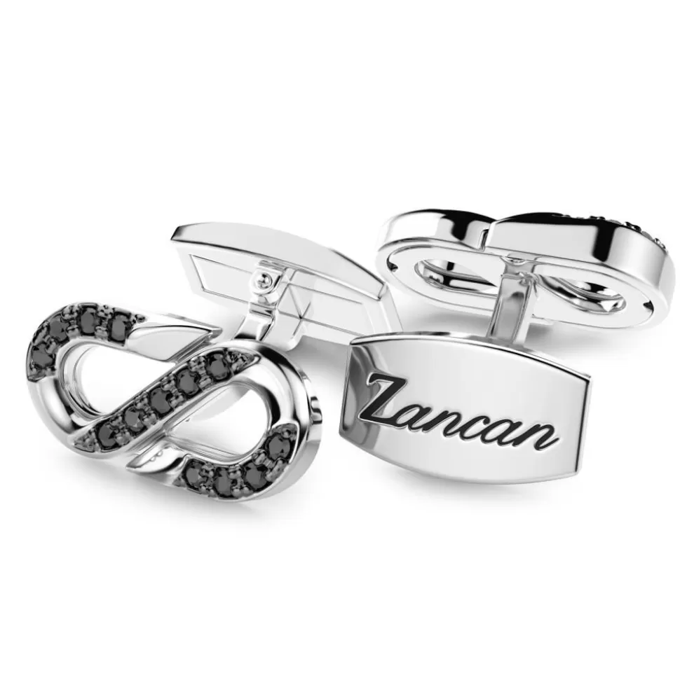 Zancan Silver Cufflinks With Black Stones.^Zancan Gioielli Sale