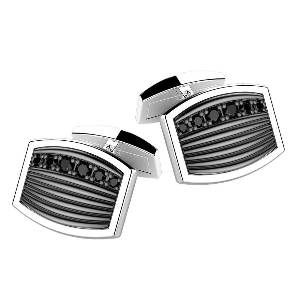 Zancan Silver Cufflinks With Black Stones.^Zancan Gioielli Shop