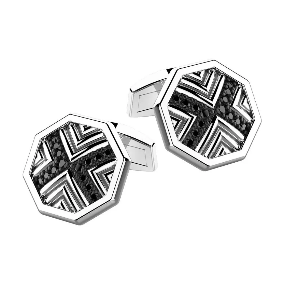 Zancan Silver Cufflinks With Black Stones.^Zancan Gioielli Cheap