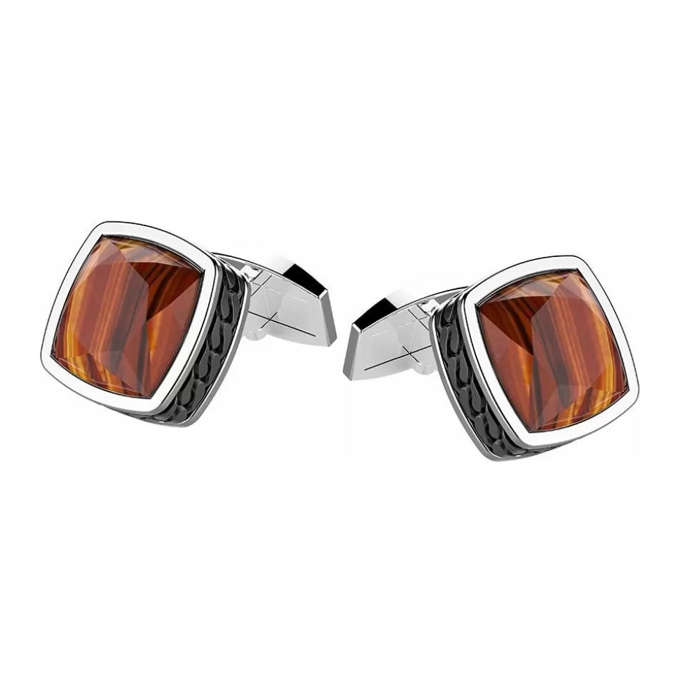 Zancan Silver Cufflinks With Tiger'S Eye.^Zancan Gioielli Discount