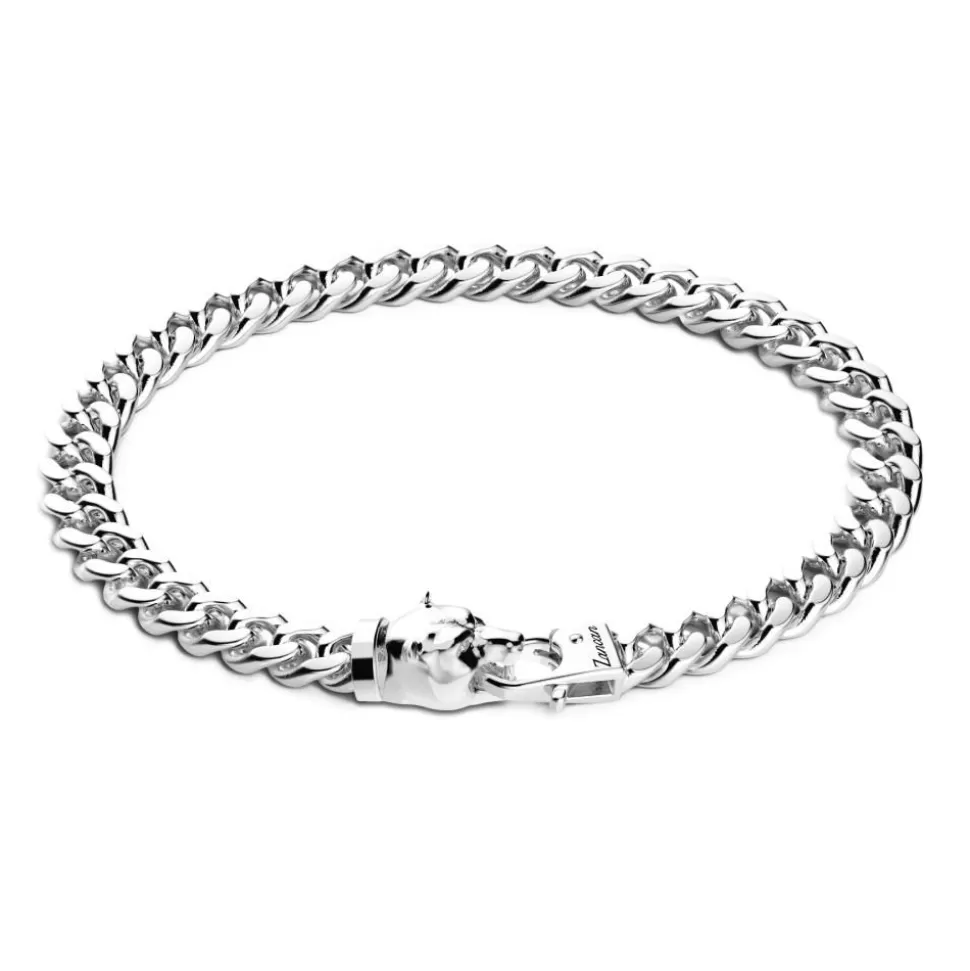 Zancan Silver Curb Chain Bracelet With Bear Head Closure.^Zancan Gioielli Discount