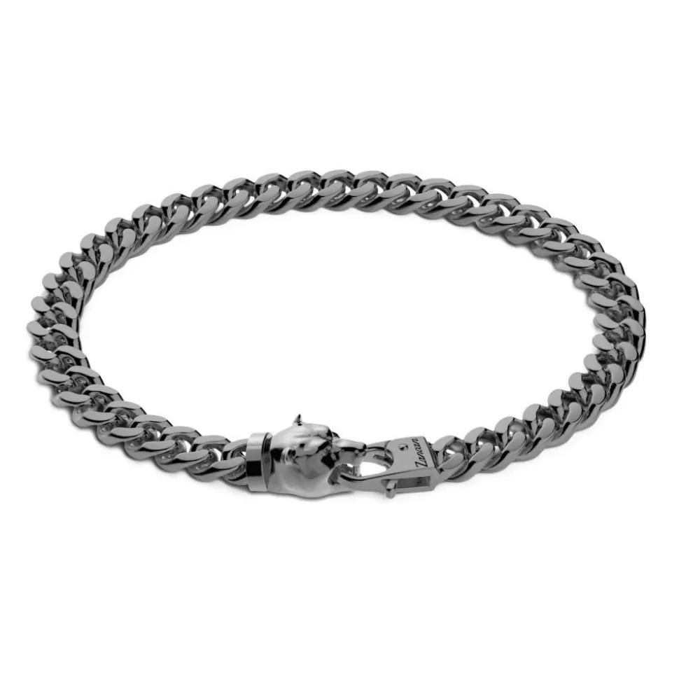 Zancan Silver Curb Chain Bracelet With Bear Head Closure.^Zancan Gioielli Flash Sale