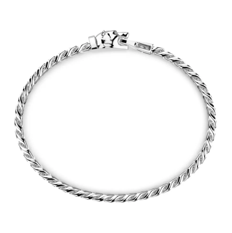 Zancan Silver Curb Chain Bracelet With Bear Head Closure.^Zancan Gioielli Discount