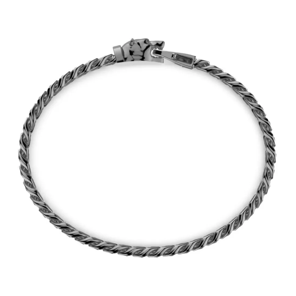 Zancan Silver Curb Chain Bracelet With Bear Head Closure.^Zancan Gioielli Flash Sale