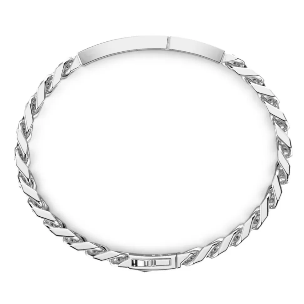 Zancan Silver Curb Chain Bracelet With Black Stones.^Zancan Gioielli Shop