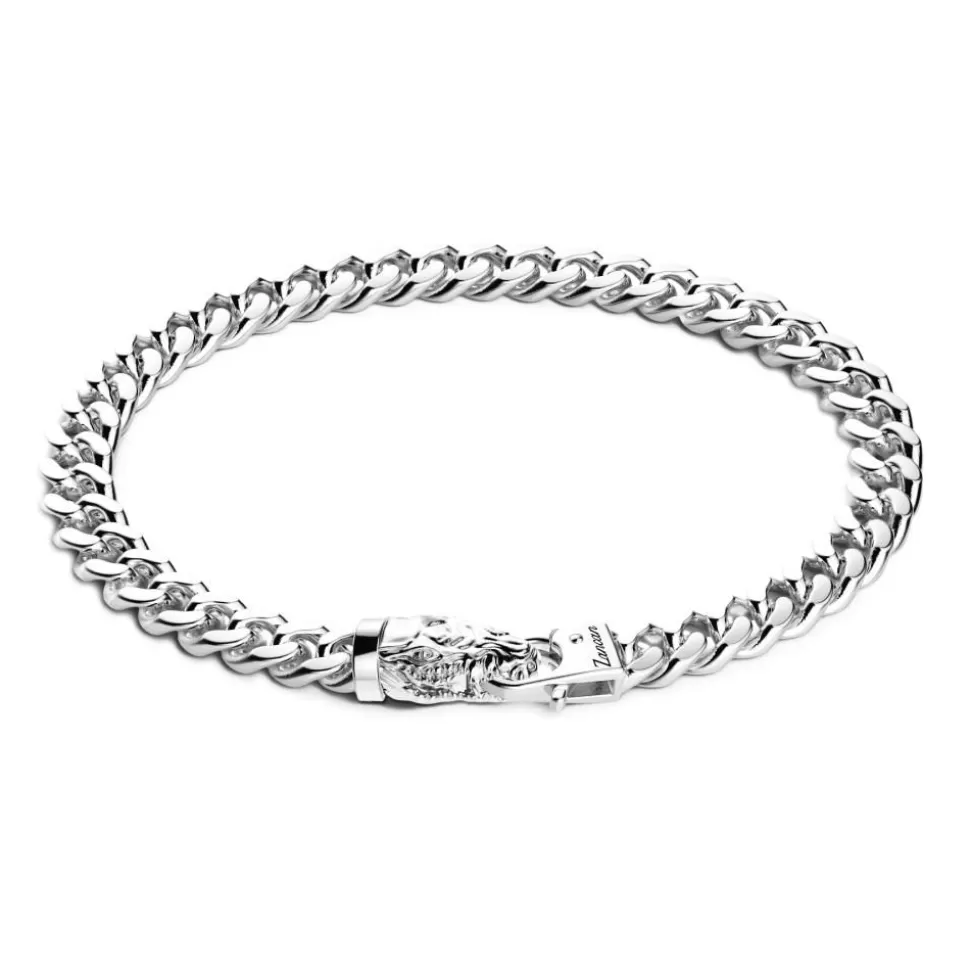 Zancan Silver Curb Chain Bracelet With Crocodile Head Closure.^Zancan Gioielli Cheap