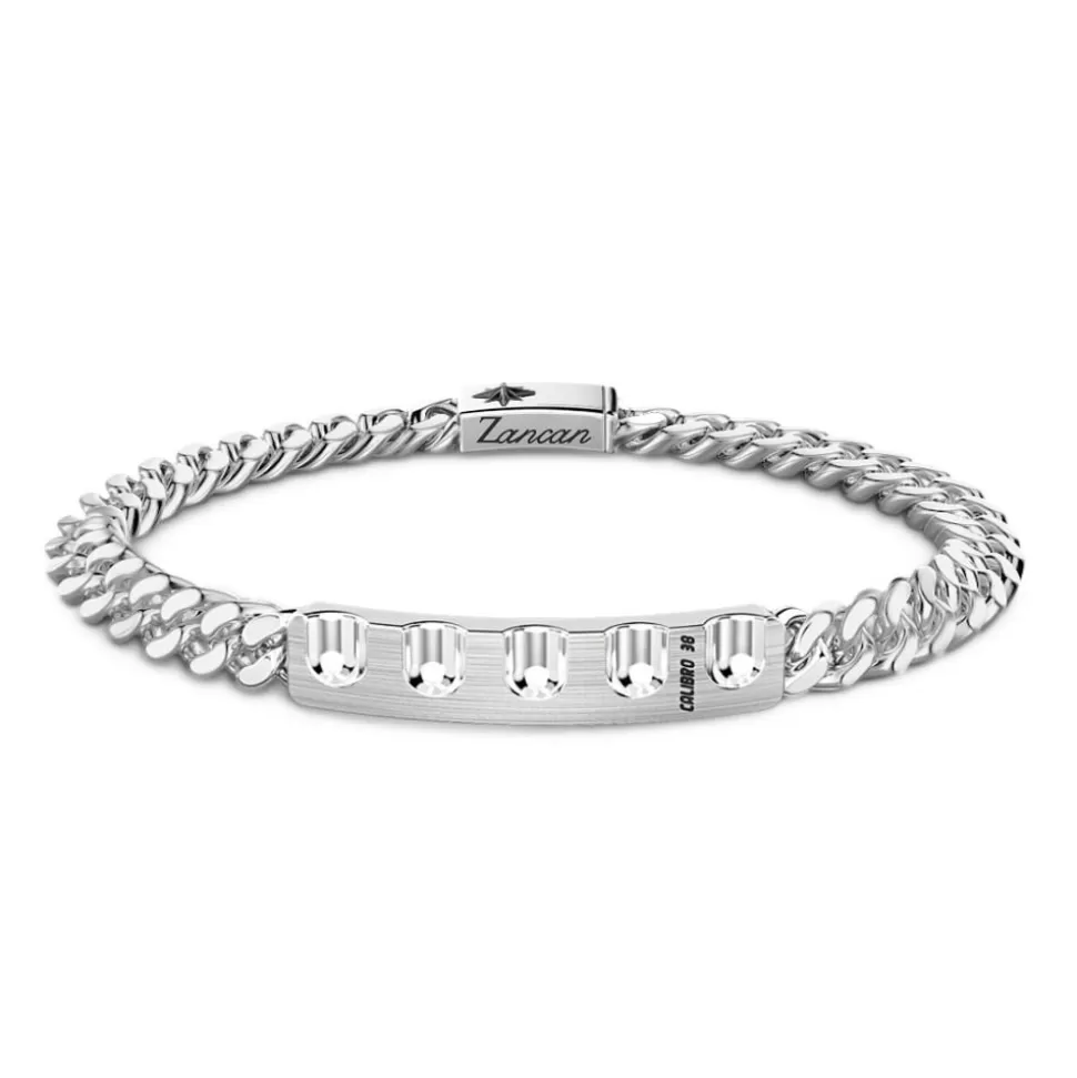 Zancan Silver Curb Chain Bracelet With Drum.^Zancan Gioielli Best