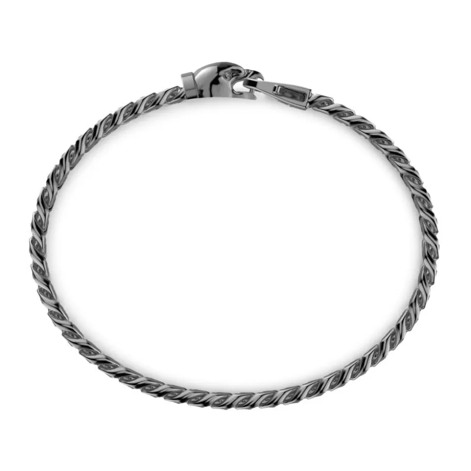 Zancan Silver Curb Chain Bracelet With Eagle Head Closure.^Zancan Gioielli New