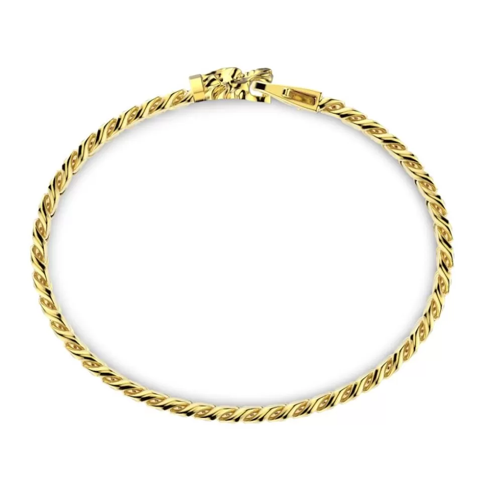 Zancan Silver Curb Chain Bracelet With Lion Head Closure.^Zancan Gioielli Store