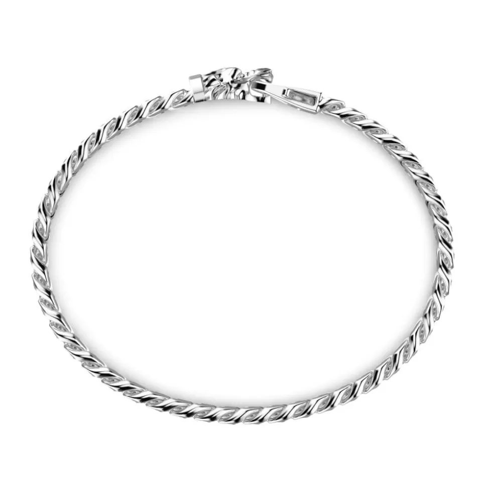 Zancan Silver Curb Chain Bracelet With Lion Head Closure.^Zancan Gioielli Fashion