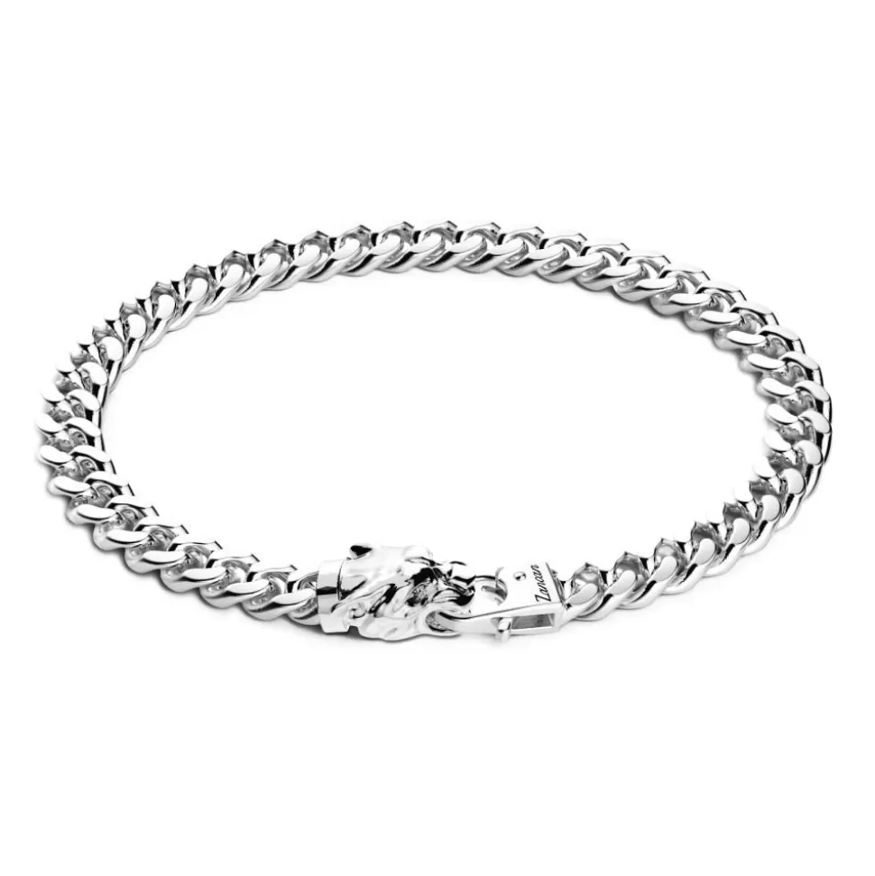 Zancan Silver Curb Chain Bracelet With Panther Head Closure.^Zancan Gioielli Store