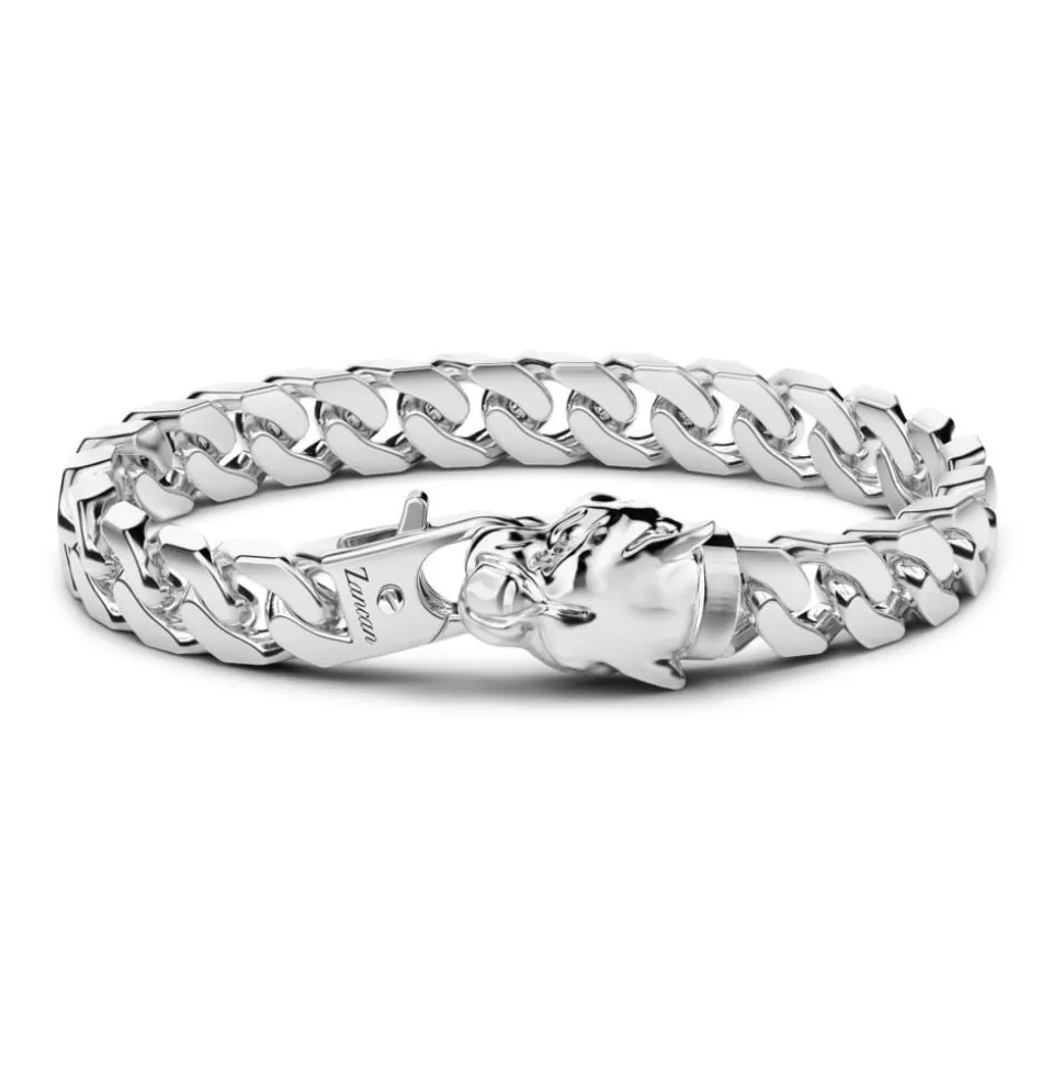 Zancan Silver Curb Chain Bracelet With Panther Head Closure.^Zancan Gioielli Cheap