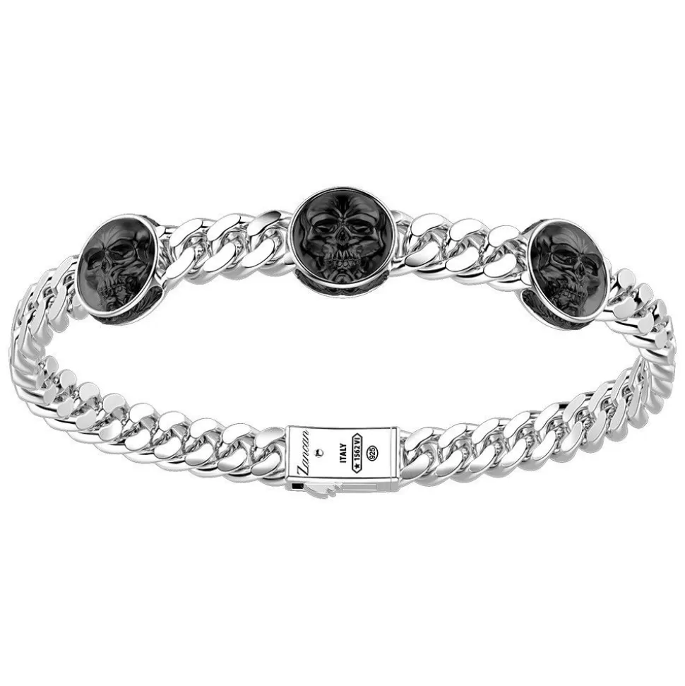 Zancan Silver Curb Chain Bracelet With Skulls.^Zancan Gioielli Best