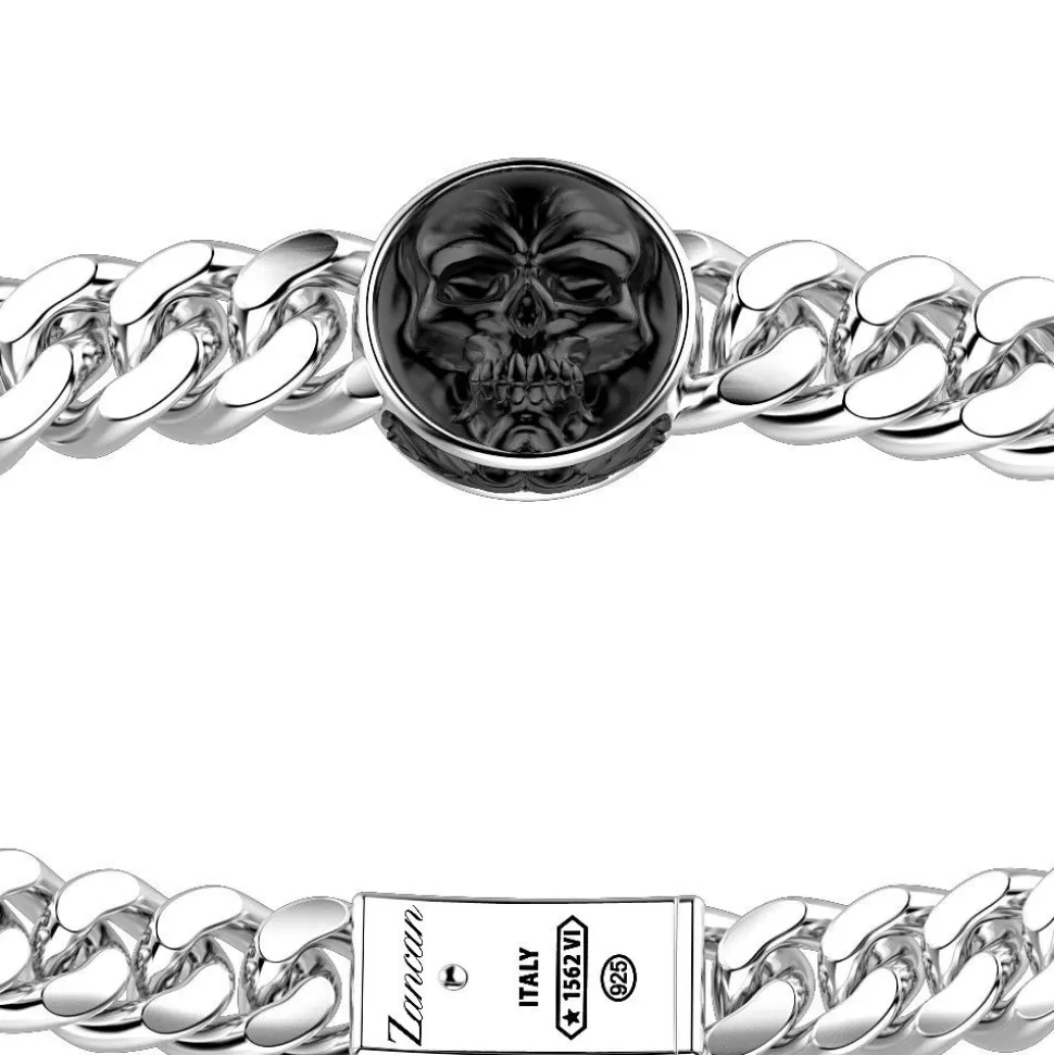 Zancan Silver Curb Chain Bracelet With Skulls.^Zancan Gioielli Best