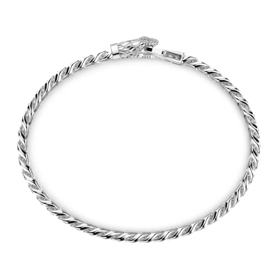 Zancan Silver Curb Chain Bracelet With Snake Head Closure.^Zancan Gioielli Shop