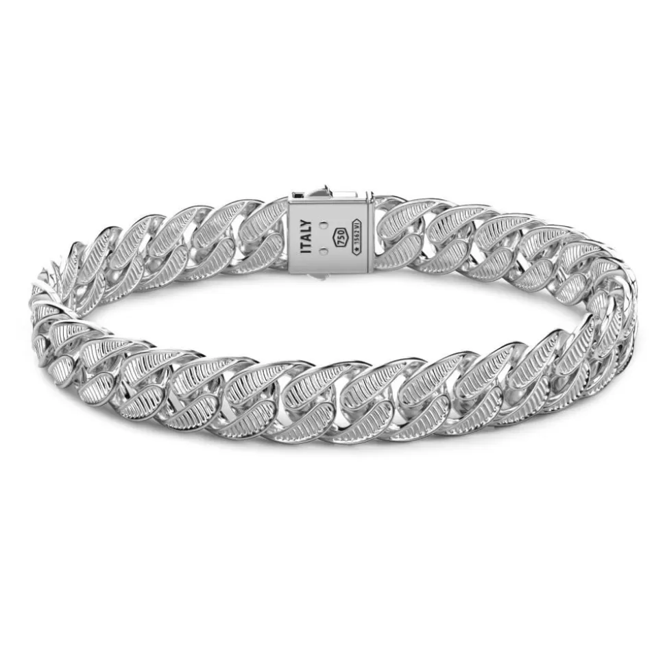 Zancan Silver Curb Chain Bracelet With Striated Finish.^Zancan Gioielli Outlet