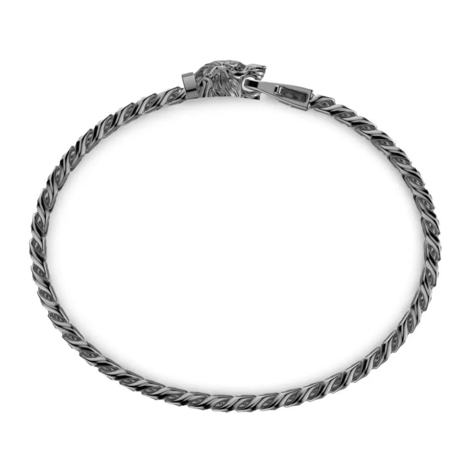 Zancan Silver Curb Chain Bracelet With Tiger Head Closure.^Zancan Gioielli Sale