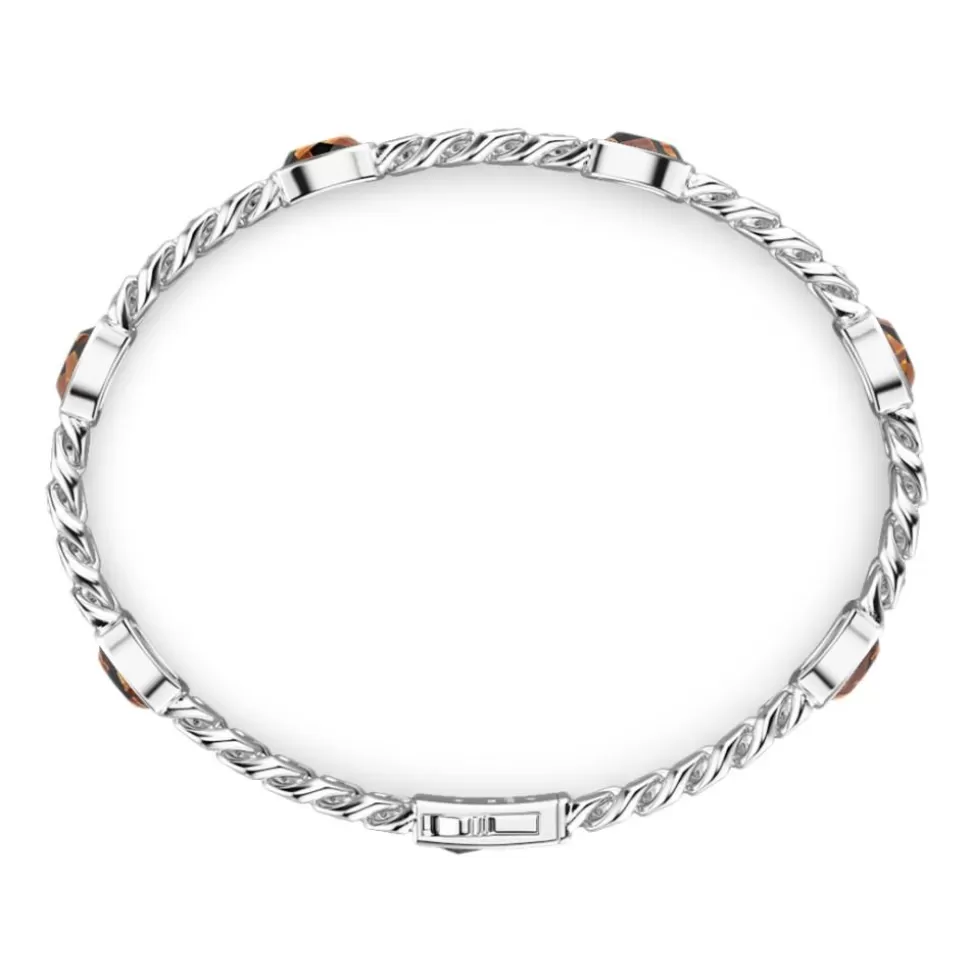 Zancan Silver Curb Chain Bracelet With Tiger'S Eye Stones.^Zancan Gioielli Store