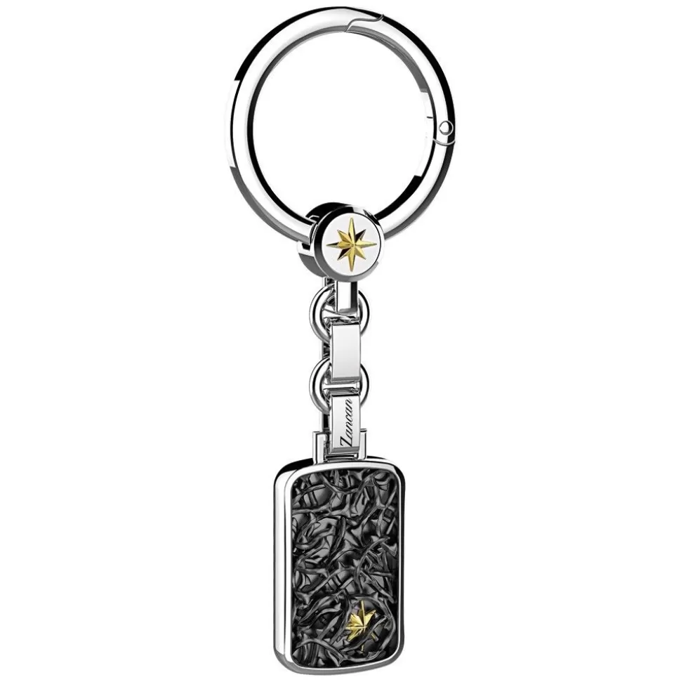 Zancan Silver Keychain With Barbed-Wire Effect Tag.^Zancan Gioielli Fashion