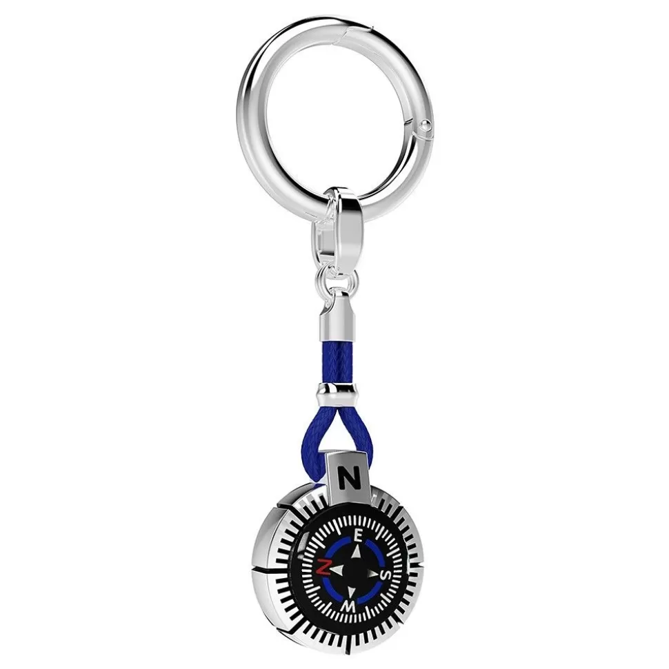 Zancan Silver Keychain With Black Compass.^Zancan Gioielli Cheap