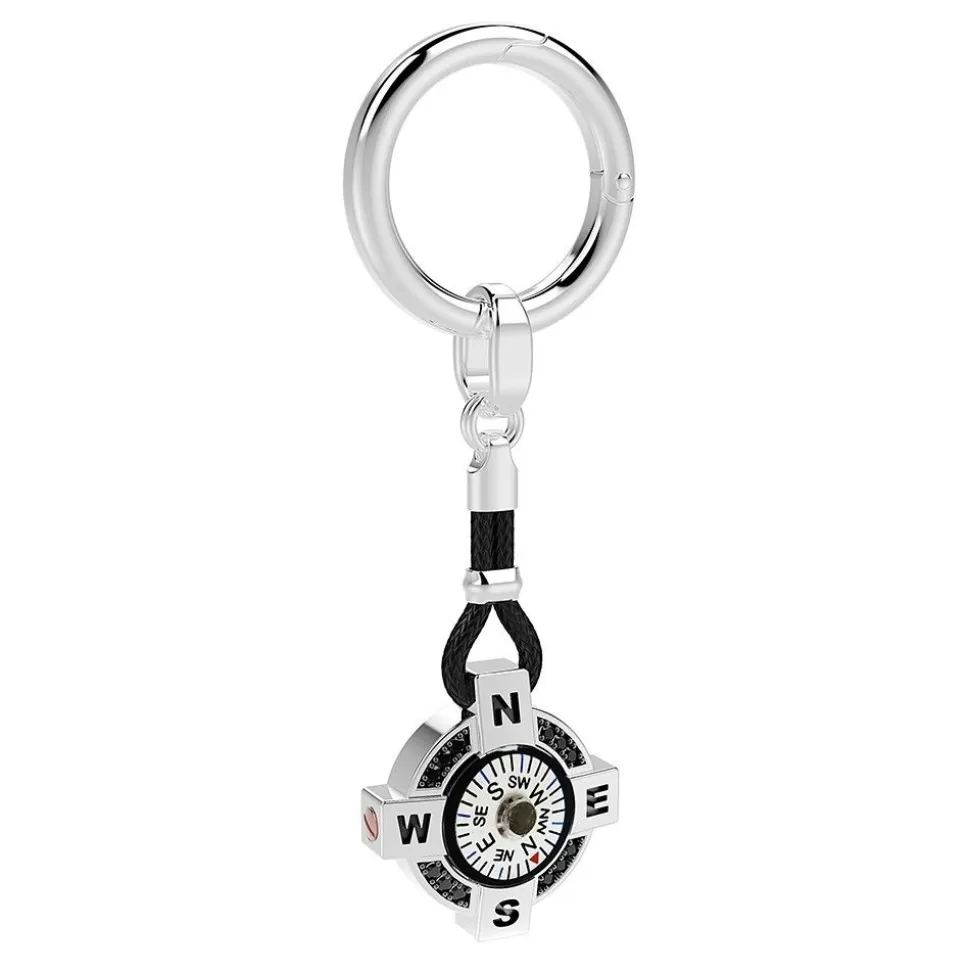 Zancan Silver Keychain With White Compass.^Zancan Gioielli Outlet