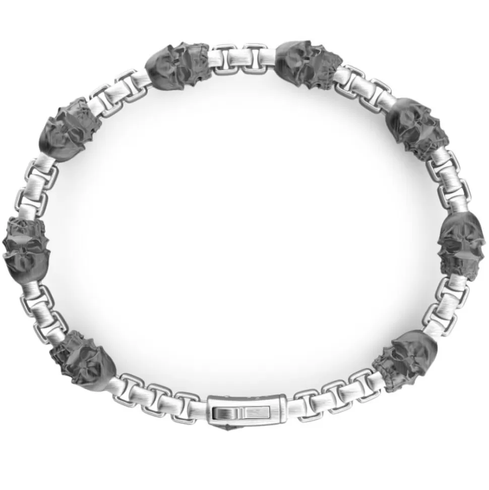 Zancan Silver Link Bracelet With Skulls.^Zancan Gioielli Hot