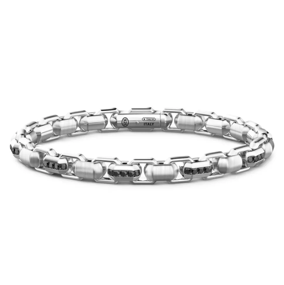 Zancan Silver Link-Only Bracelet With Black Stones.^Zancan Gioielli Best Sale