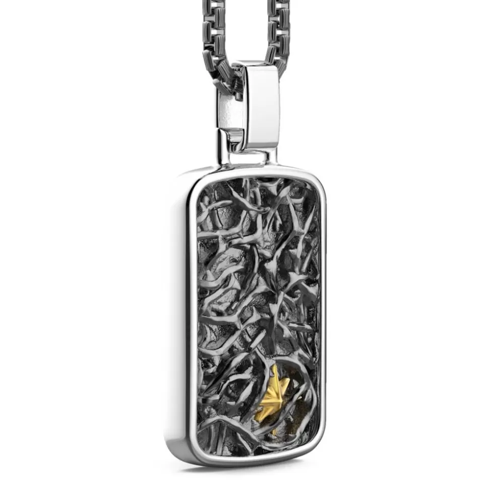 Zancan Silver Necklace With Barbed-Wire Tag Pendant.^Zancan Gioielli Sale