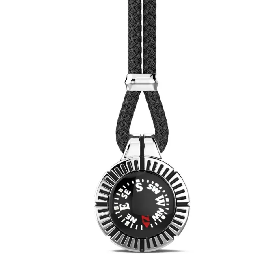 Zancan Silver Necklace With Black Compass.^Zancan Gioielli Sale