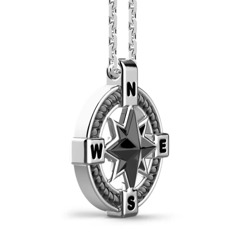 Zancan Silver Necklace With Ceramic Wind Rose Pendant.^Zancan Gioielli Hot