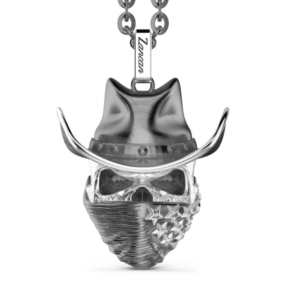 Zancan Silver Necklace With Cowboy Skull Pendant.^Zancan Gioielli Discount