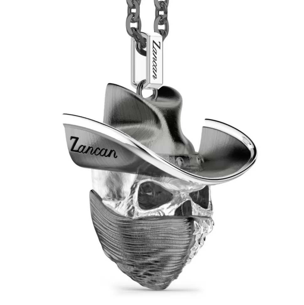 Zancan Silver Necklace With Cowboy Skull Pendant.^Zancan Gioielli Discount