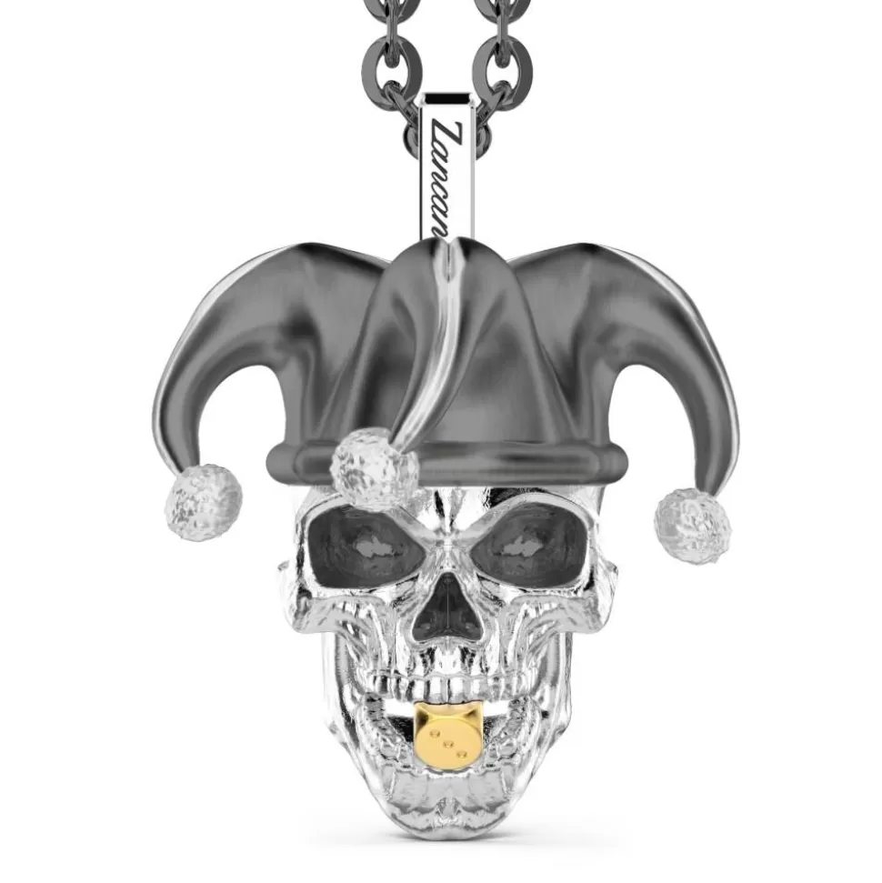 Zancan Silver Necklace With Joker Skull Pendant.^Zancan Gioielli Flash Sale