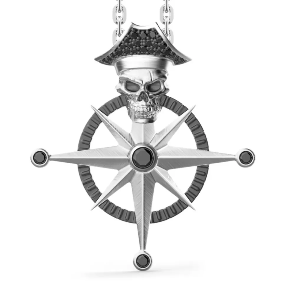 Zancan Silver Necklace With Pirate Skull Pendant.^Zancan Gioielli Online