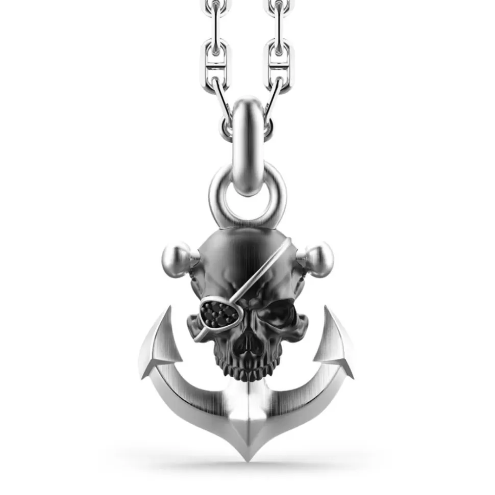 Zancan Silver Necklace With Pirate Skull Pendant.^Zancan Gioielli Outlet