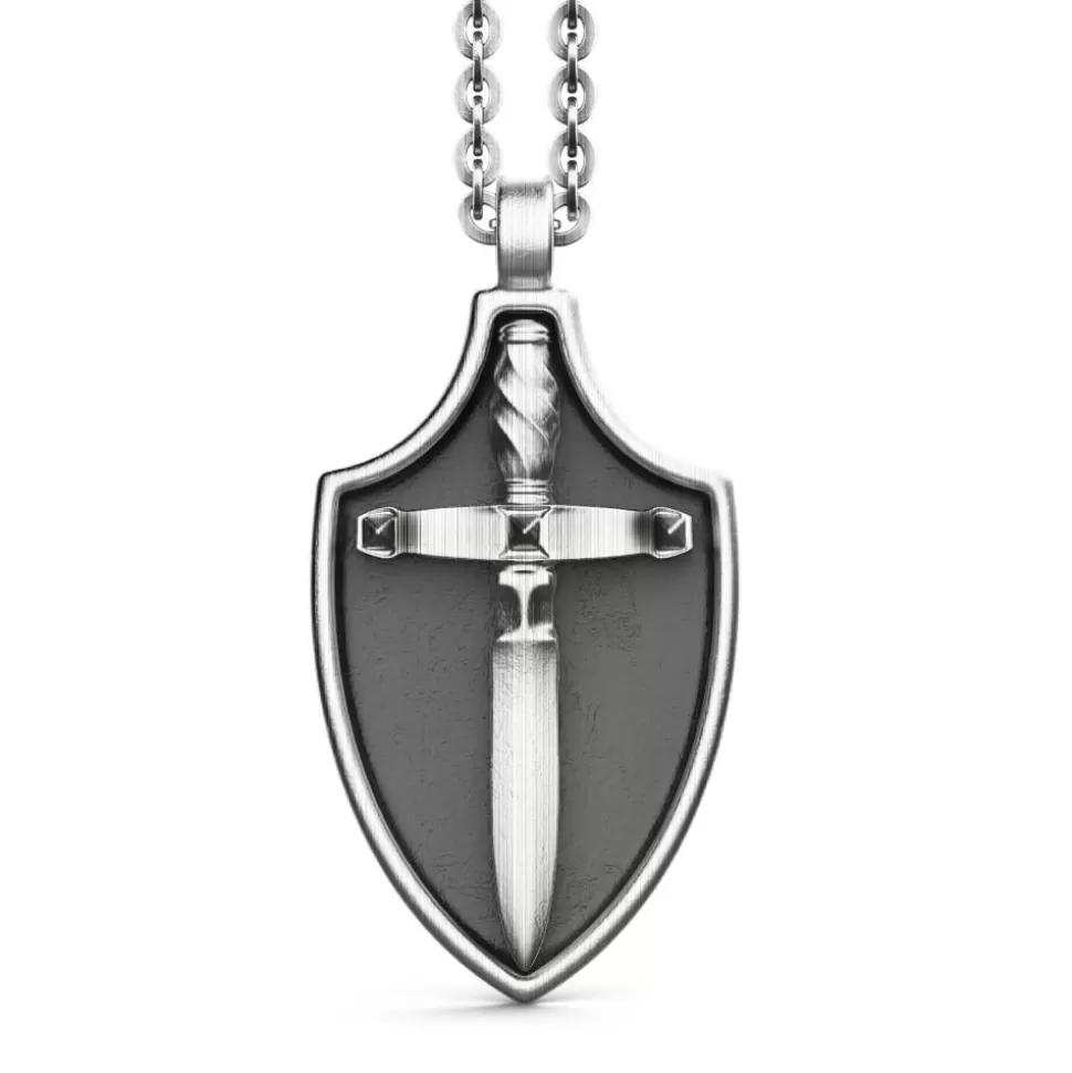 Zancan Silver Necklace With Shield Pendant.^Zancan Gioielli Outlet