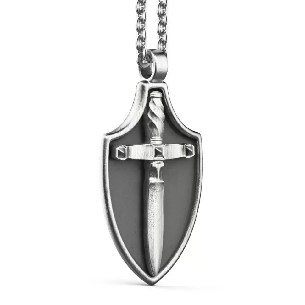 Zancan Silver Necklace With Shield Pendant.^Zancan Gioielli Outlet