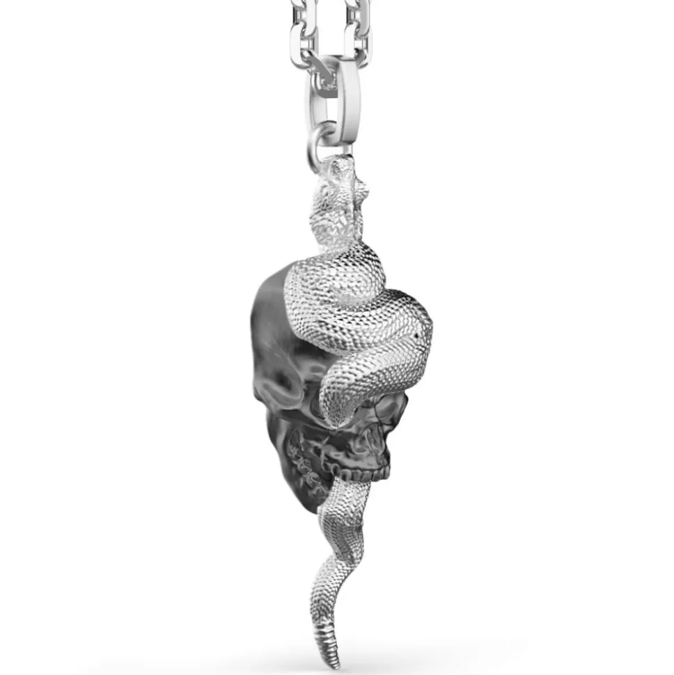 Zancan Silver Necklace With Skull-And-Serpent Pendant.^Zancan Gioielli Hot