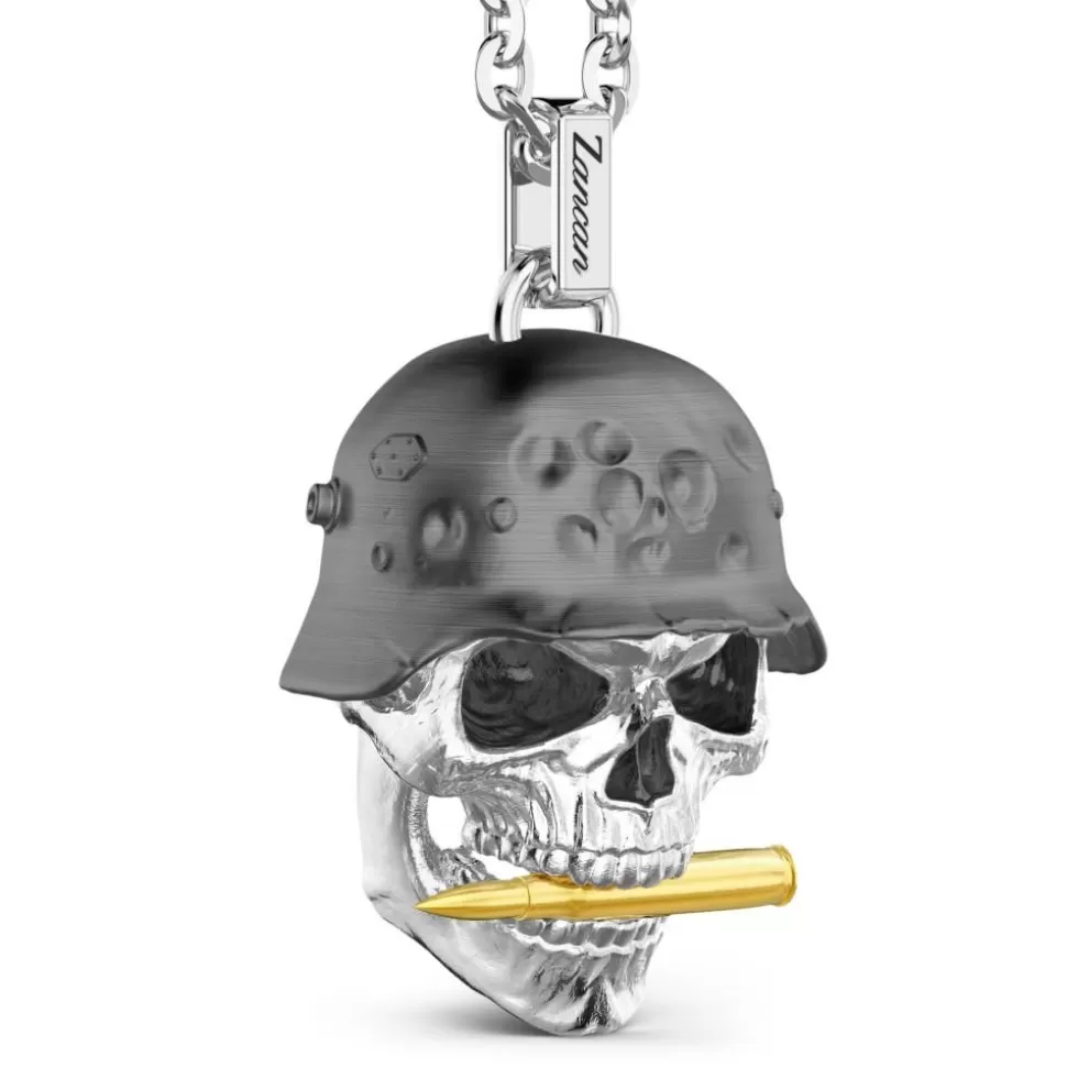 Zancan Silver Necklace With Soldier Skull Pendant.^Zancan Gioielli Clearance