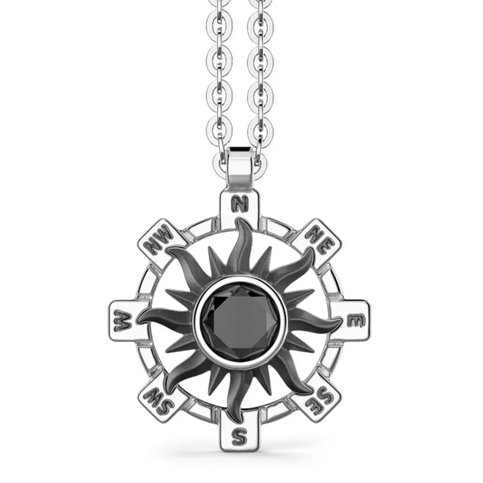 Zancan Silver Necklace With Sun Pendant And Black Stone.^Zancan Gioielli Shop