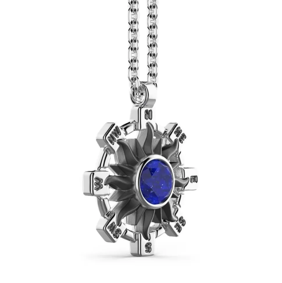 Zancan Silver Necklace With Sun Pendant And Blue Stone.^Zancan Gioielli Discount