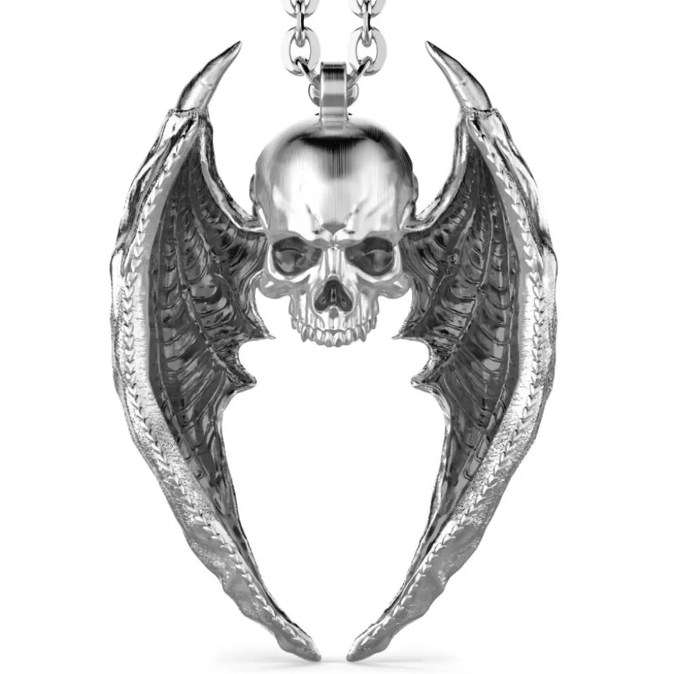 Zancan Silver Necklace With Winged Skull Pendant.^Zancan Gioielli Flash Sale