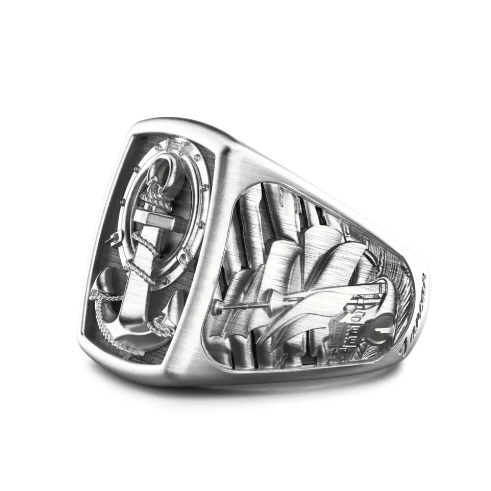 Zancan Silver Ring With Anchor.^Zancan Gioielli Sale