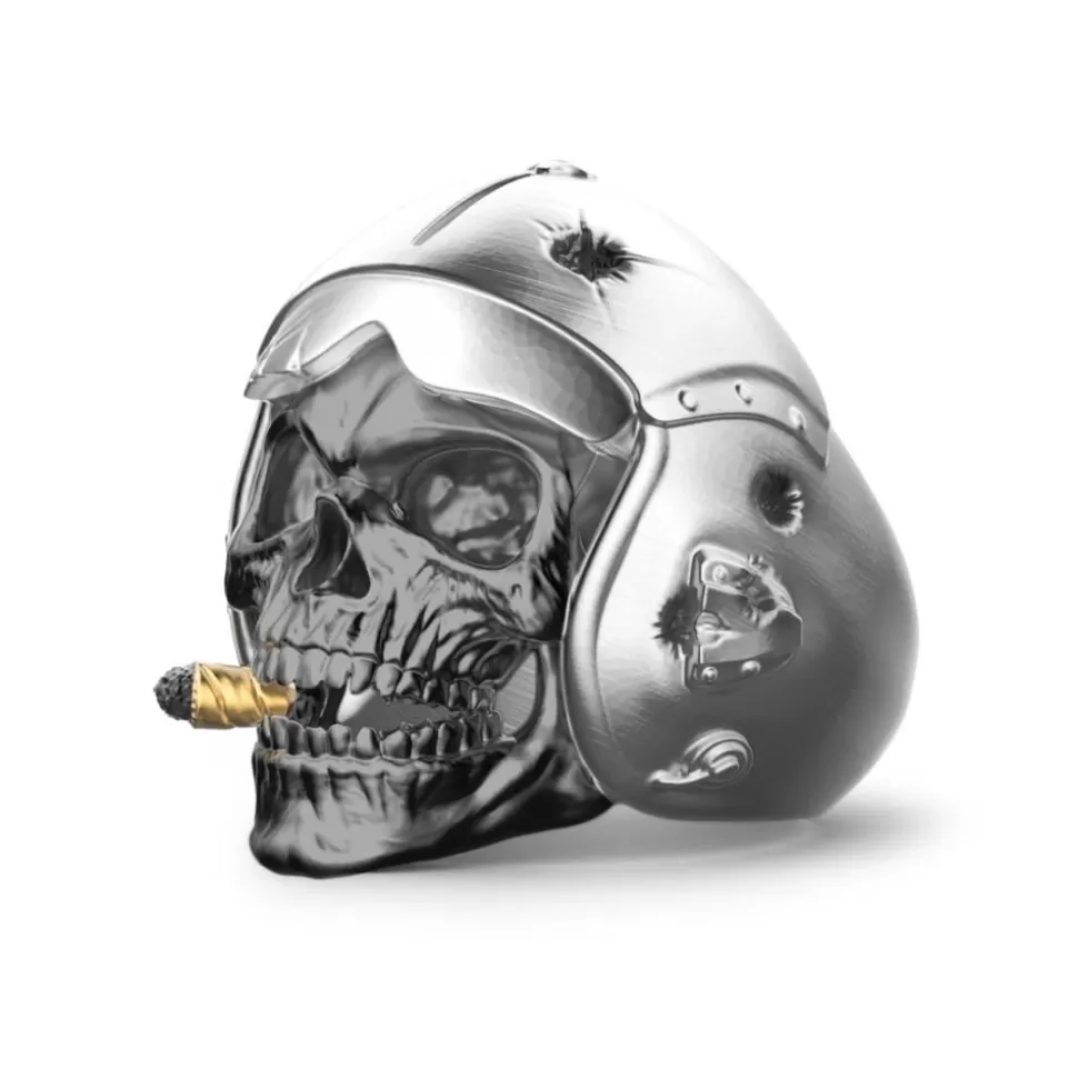 Zancan Silver Ring With Aviator Skull.^Zancan Gioielli Best Sale