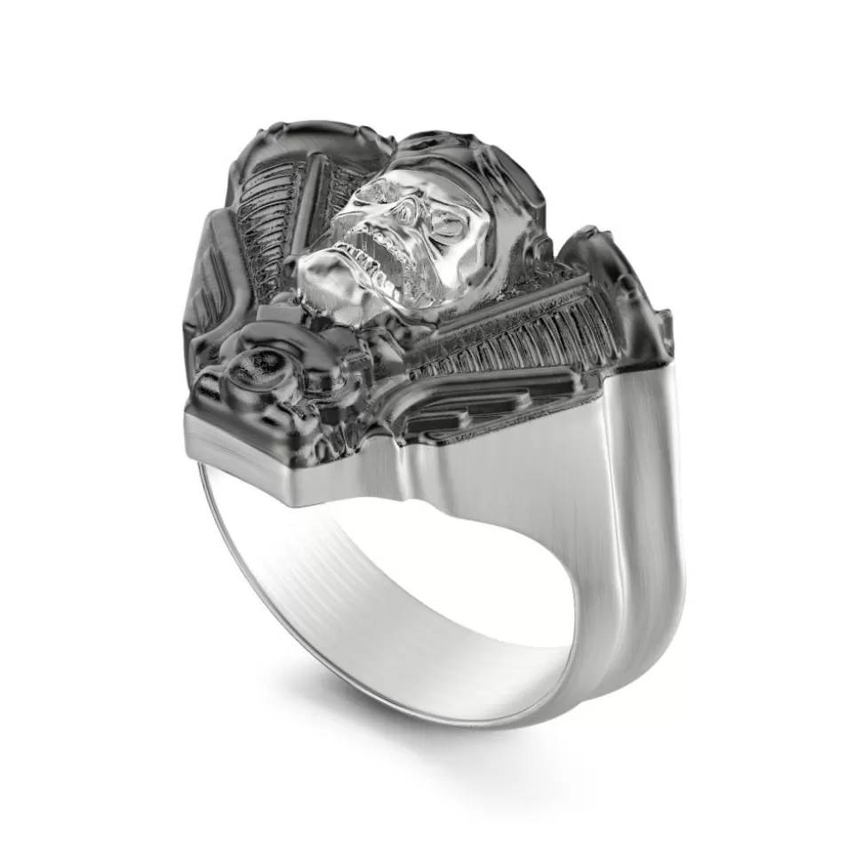 Zancan Silver Ring With Biker Skull.^Zancan Gioielli Best Sale