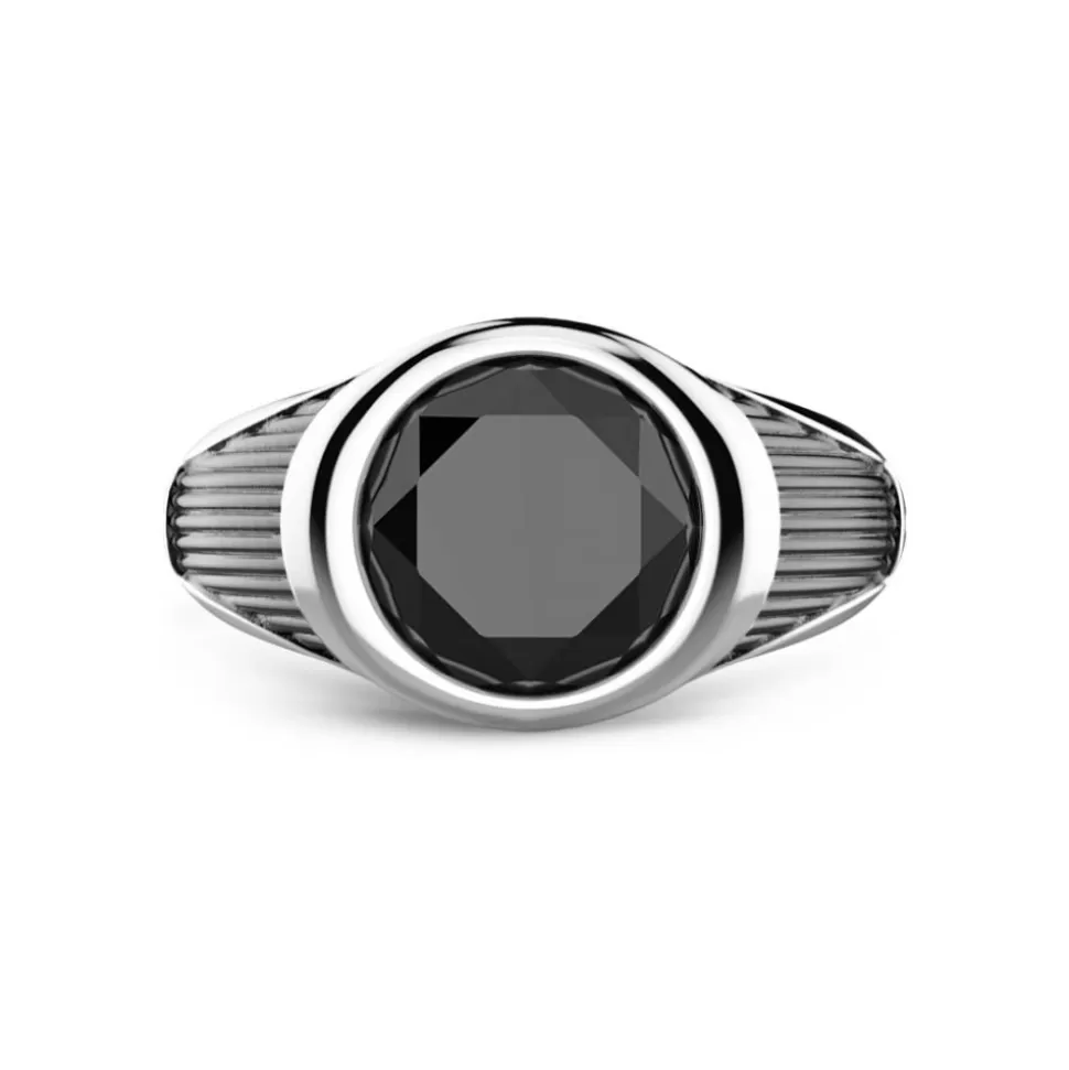 Zancan Silver Ring With Black Stone.^Zancan Gioielli Best