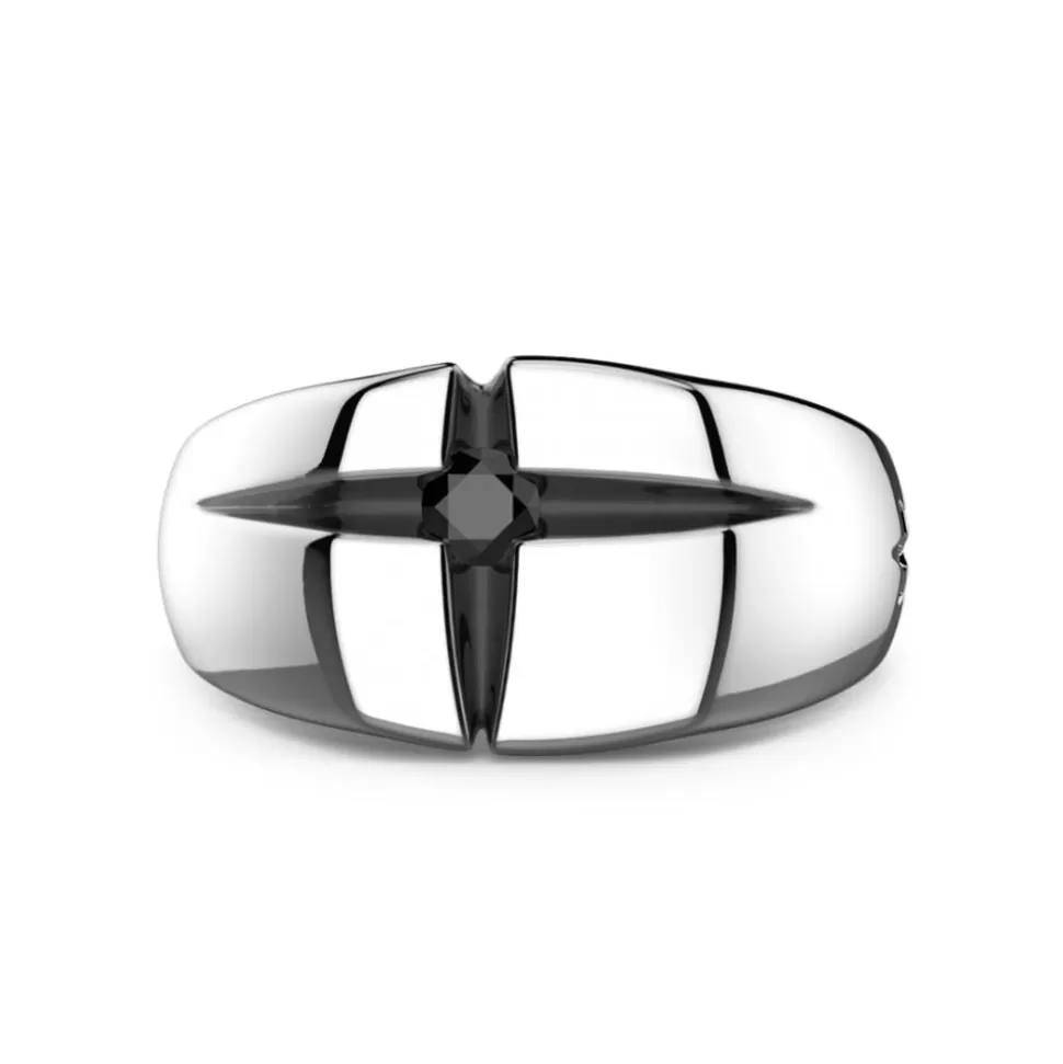 Zancan Silver Ring With Black Stone.^Zancan Gioielli Best