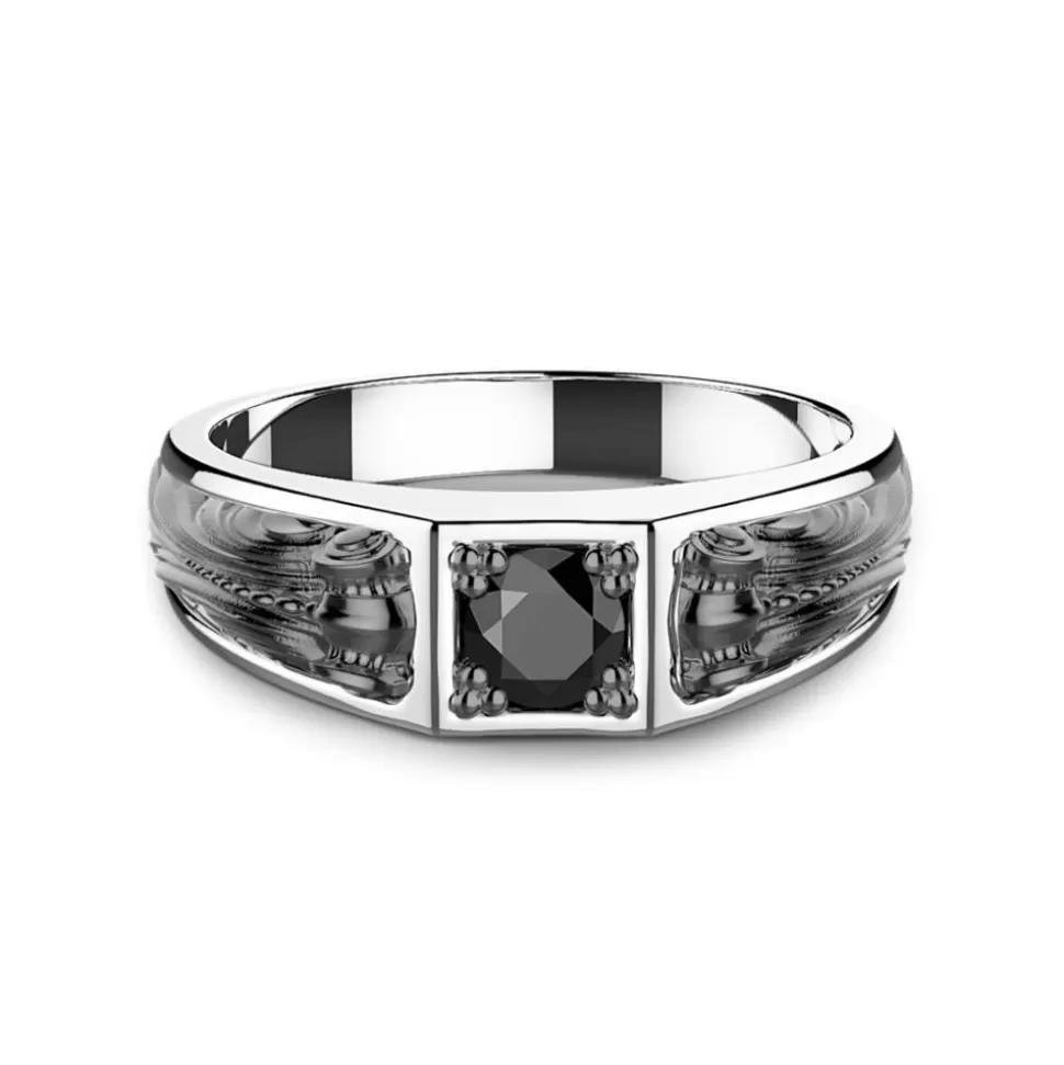 Zancan Silver Ring With Black Stone.^Zancan Gioielli Cheap