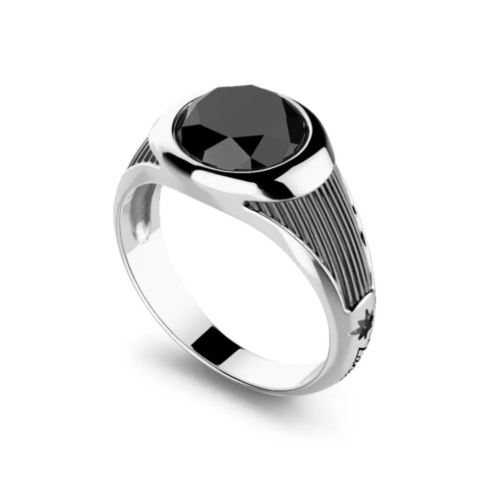 Zancan Silver Ring With Black Stone.^Zancan Gioielli Best