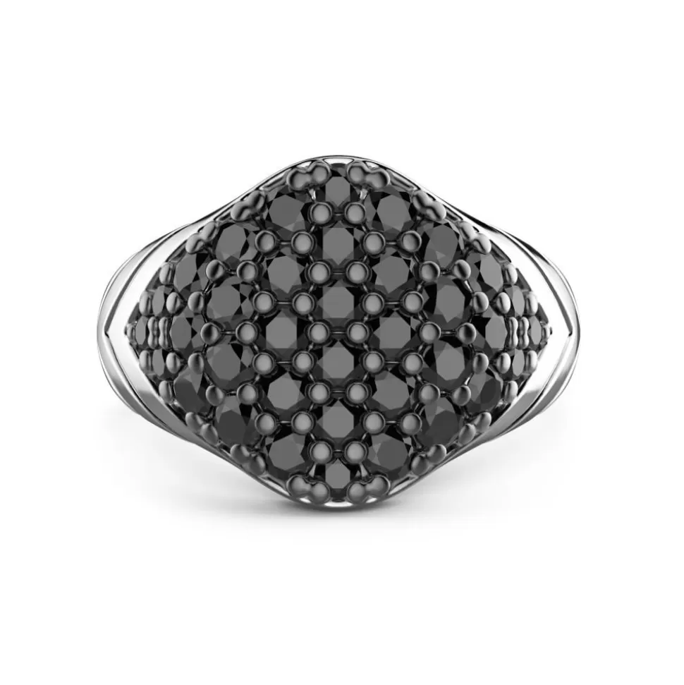 Zancan Silver Ring With Black Stones.^Zancan Gioielli Discount